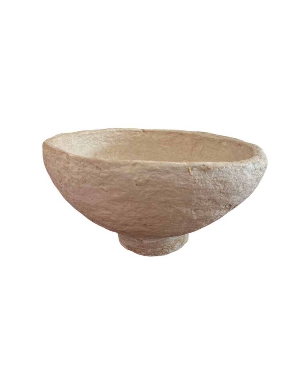 Vtg Paper Mache Footed Bowl  Handmade Rustic Off White Decorative Piece Catch Al - Picture 7 of 7